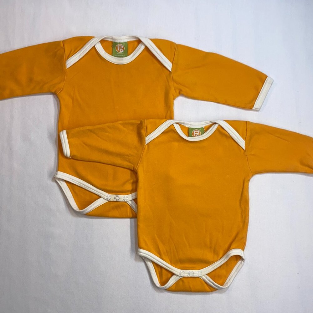 Positively Organic Cotton Long Sleeve Bodysuits (3-6m, 6-12m)